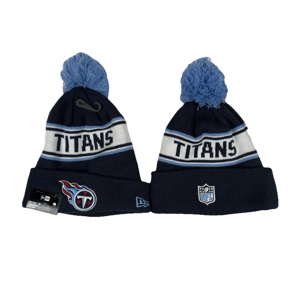 Tennessee Titans New Era Knit Cuff Pom Beanie Blue White OSFM One Size New